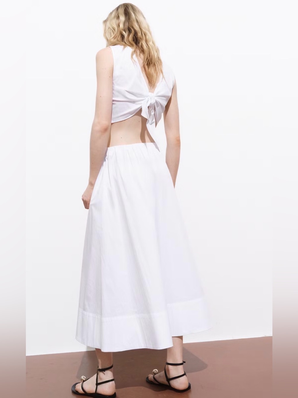 Mango Flared Cotton White Maxi Skirt - Picture 3 of 7